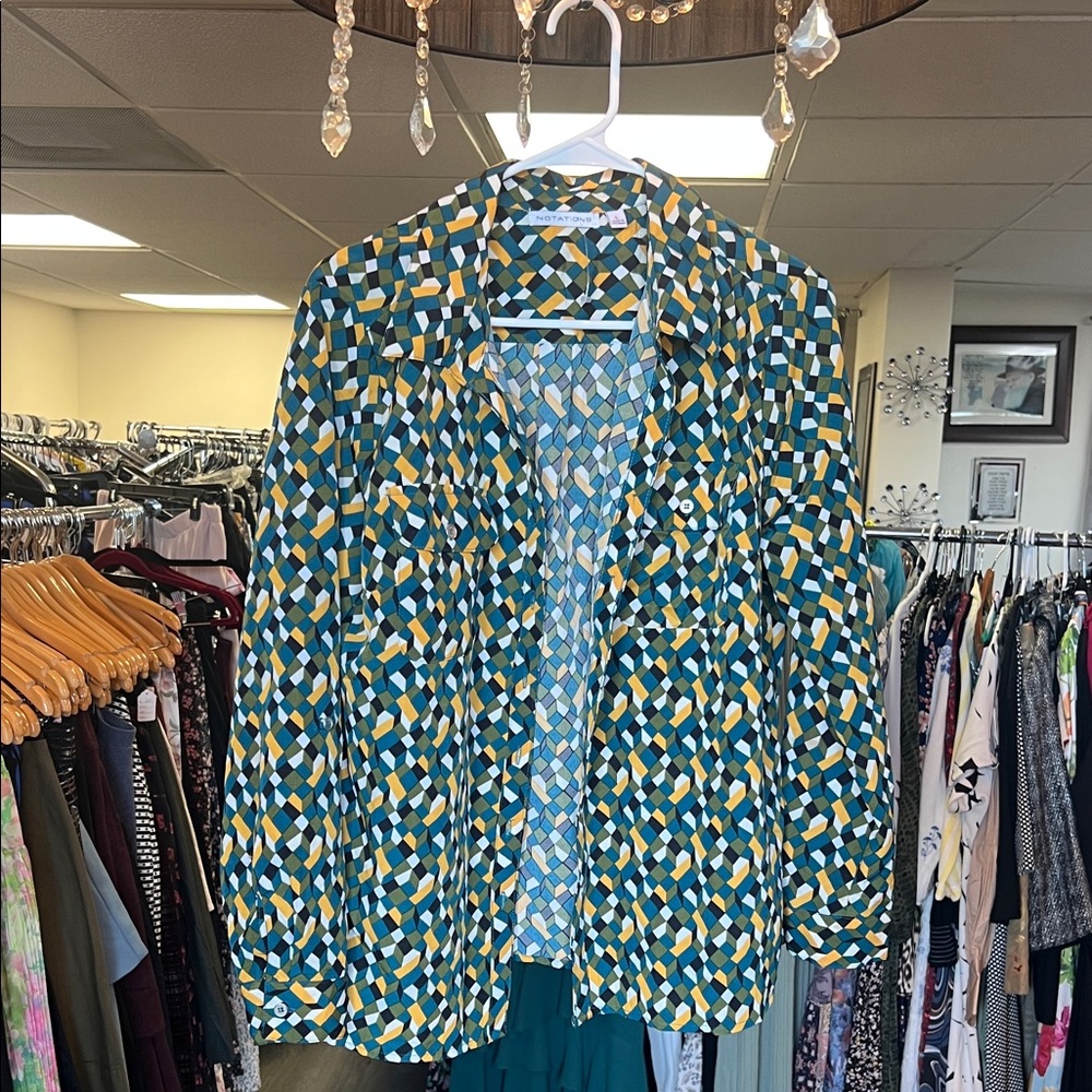 Geometric Patterned Blouse